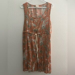 Lovely Melody Orange Sleeveless Scoop Neck Sundress